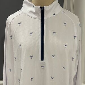 Walter Hagen Woman’s Performance 11 Long Sleeve Quarter-Zip Top with Navy Motif